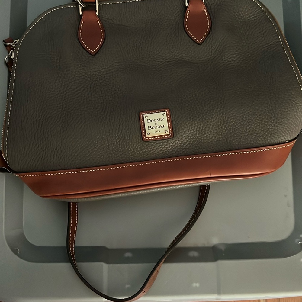 Dooney & Bourke Charcoal and Chestnut Satchel